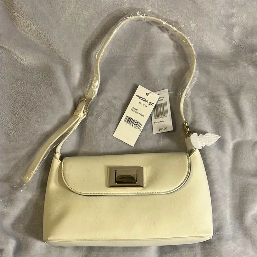 Madden Girl Cream Shoulder Bag